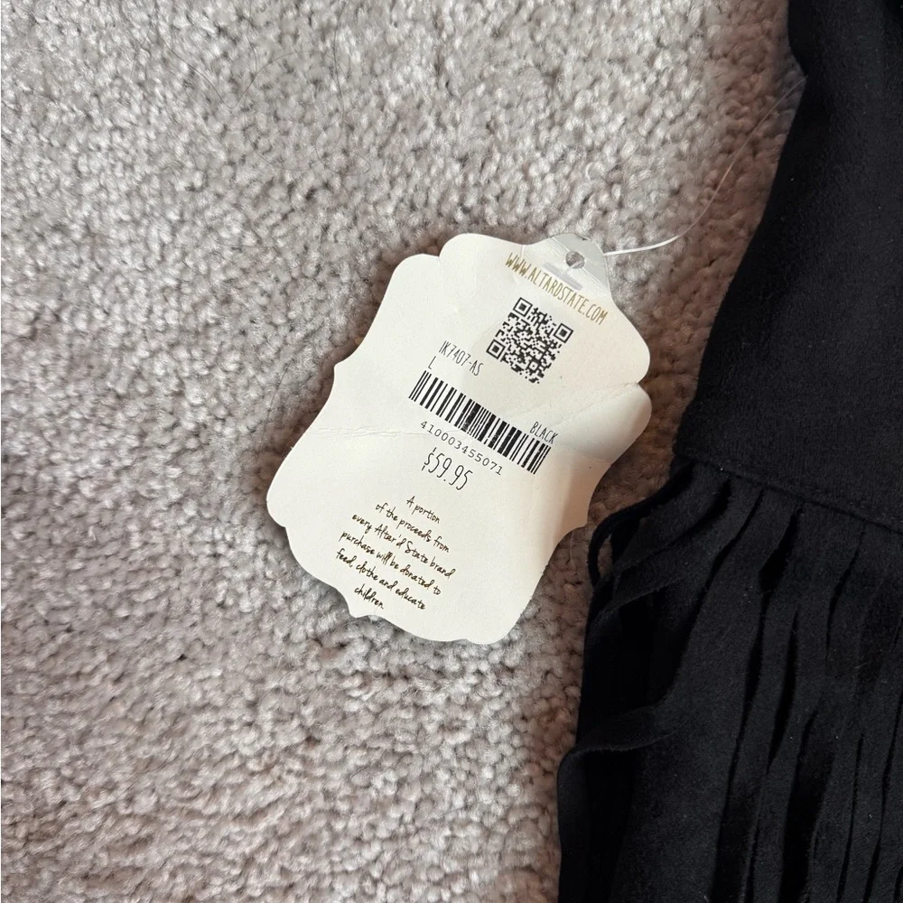 Altar'd State Black Mini Skirt with Fringe - Picture 2 of 3